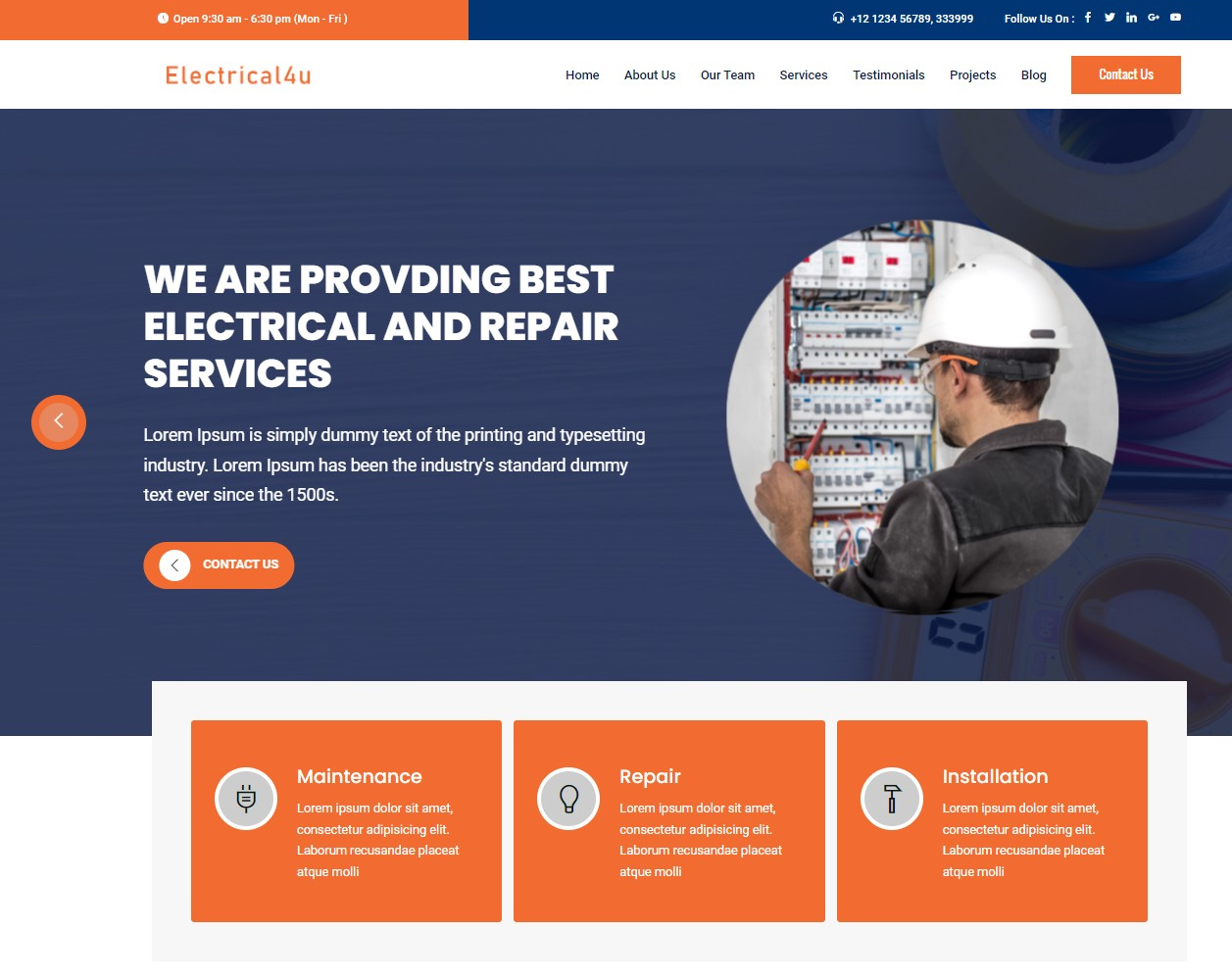Electrical4U - Electrical HTML5 Responsive Template