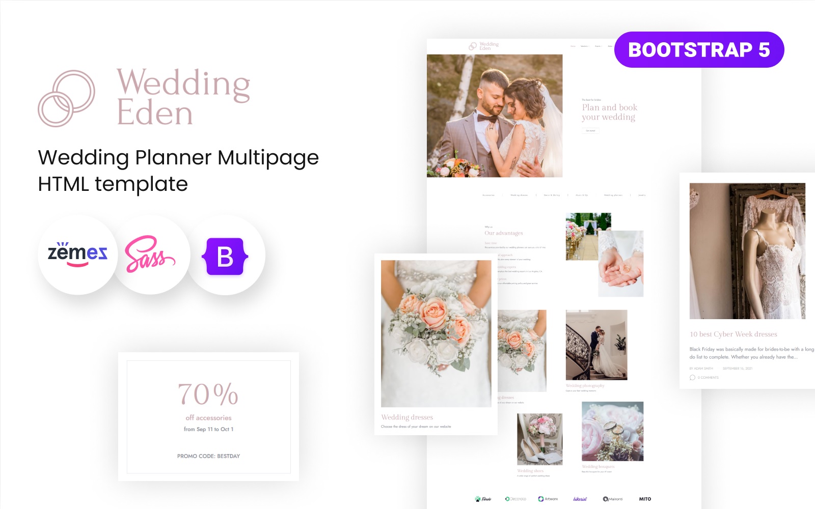Wedding Eden - Wedding Planner HTML5 Website Template