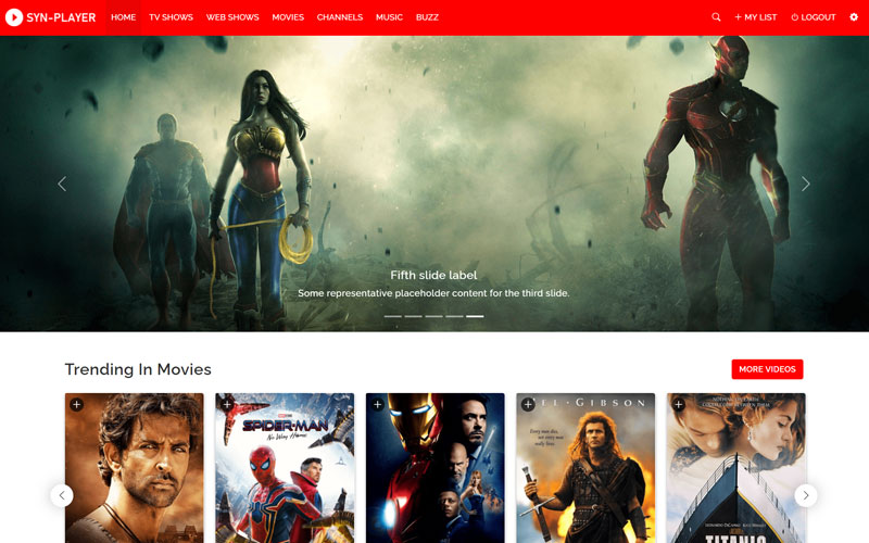 Syn Player - Online Movies & TV Shows HTML5 Template