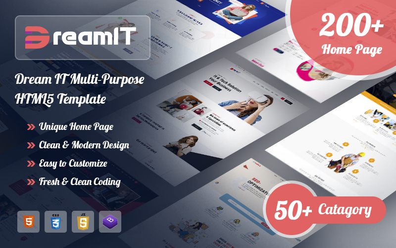 Dream-IT  The Biggest Multi-Purpose HTML5 Website Template