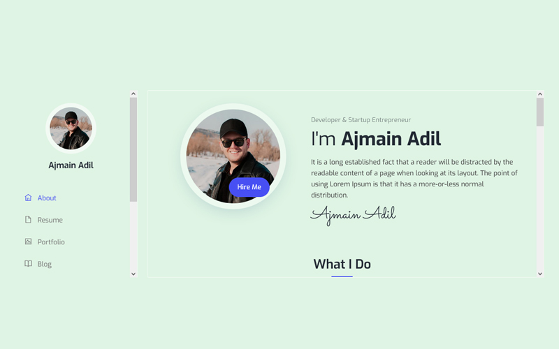 Adil - Personal Portfolio & Resume/CV Landing page Template
