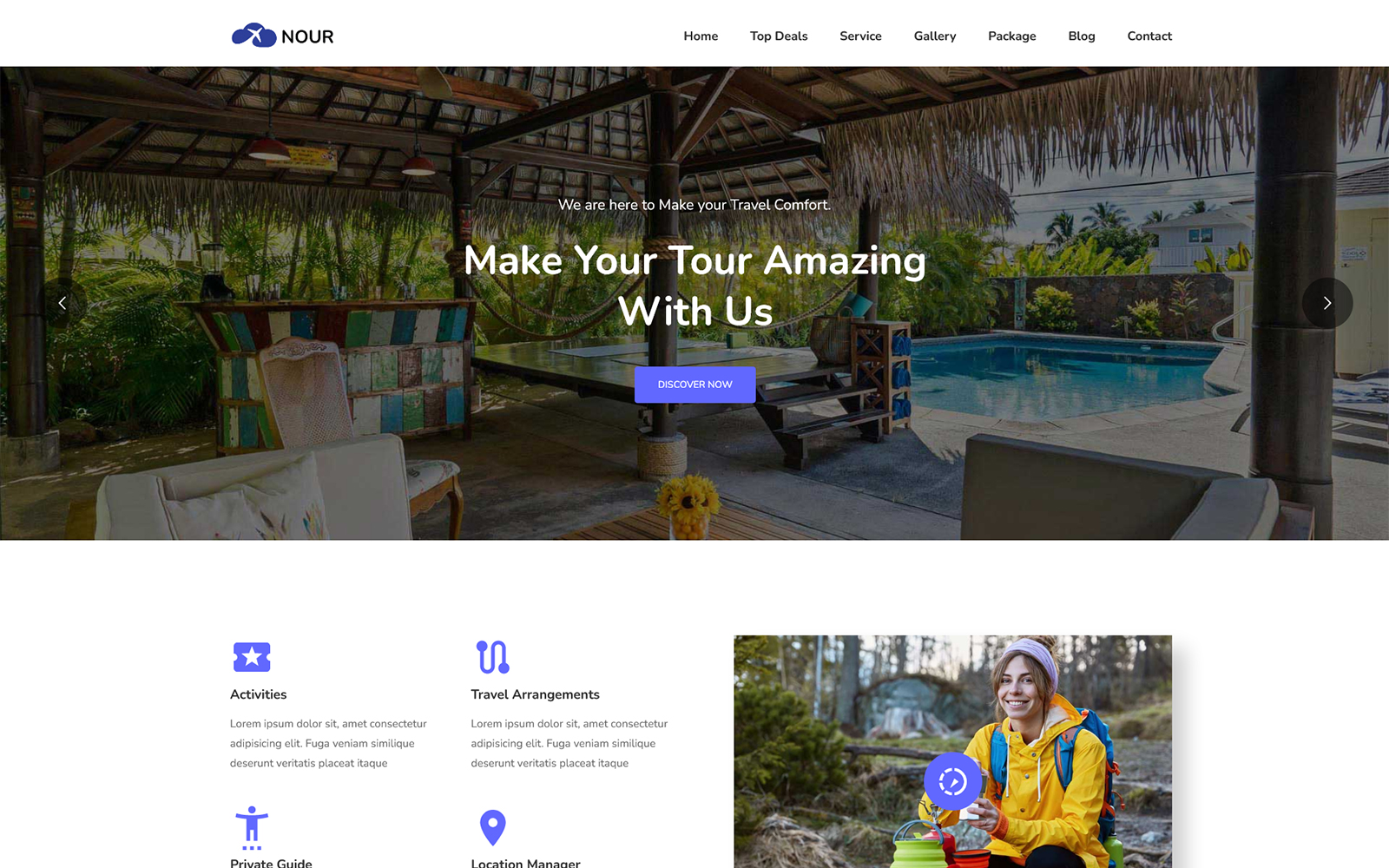 Nour - Tour and Travel Digital Agency WordPress Theme