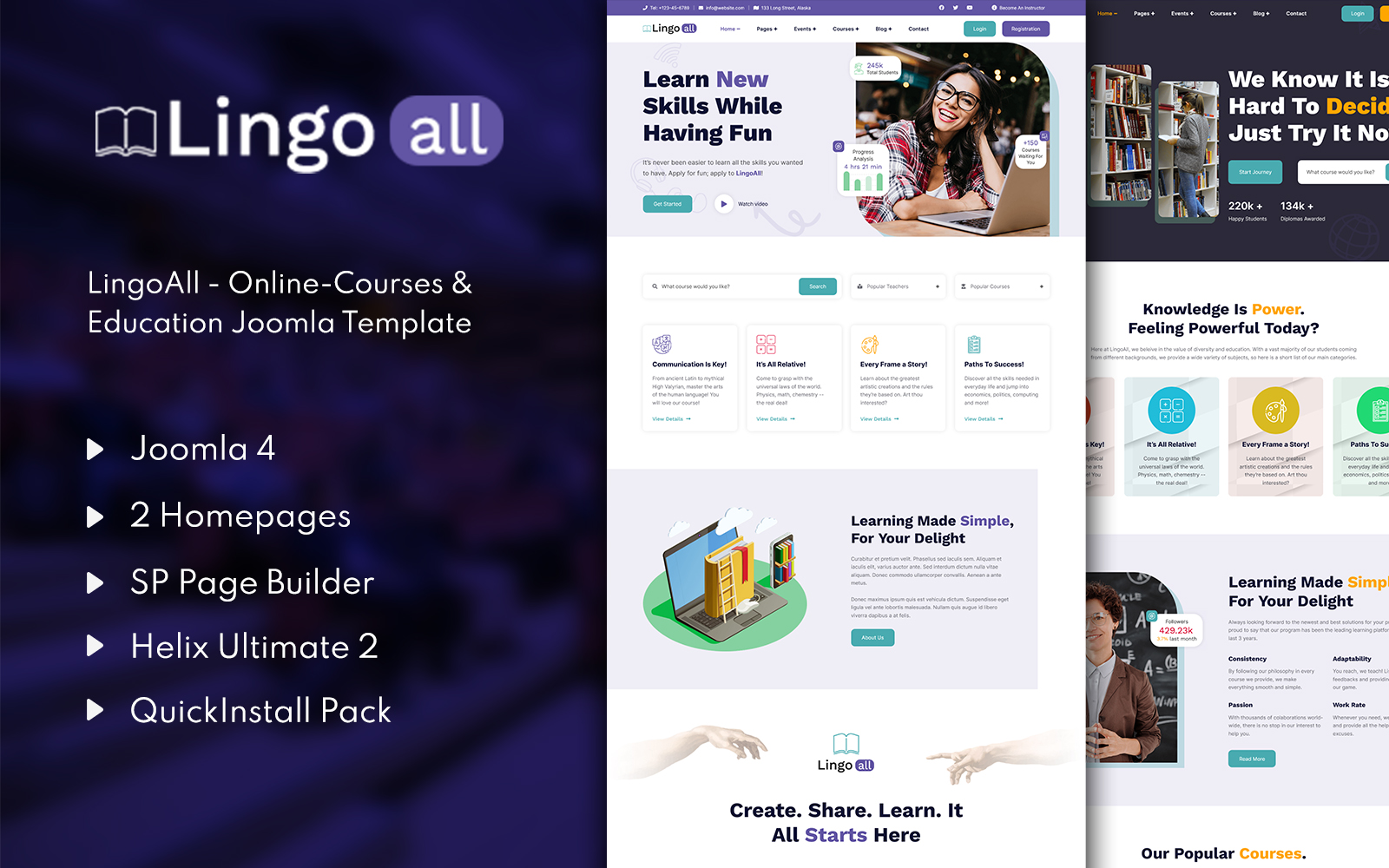 LingoAll - Online Courses & Education Joomla 4&5 Template