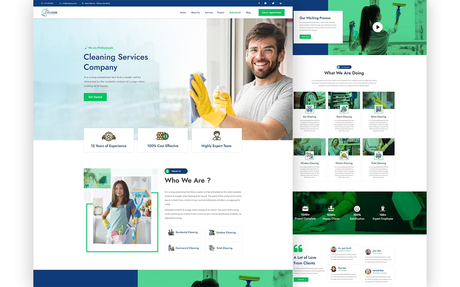 Washall – Cleaning Services One Page HTML5 Template