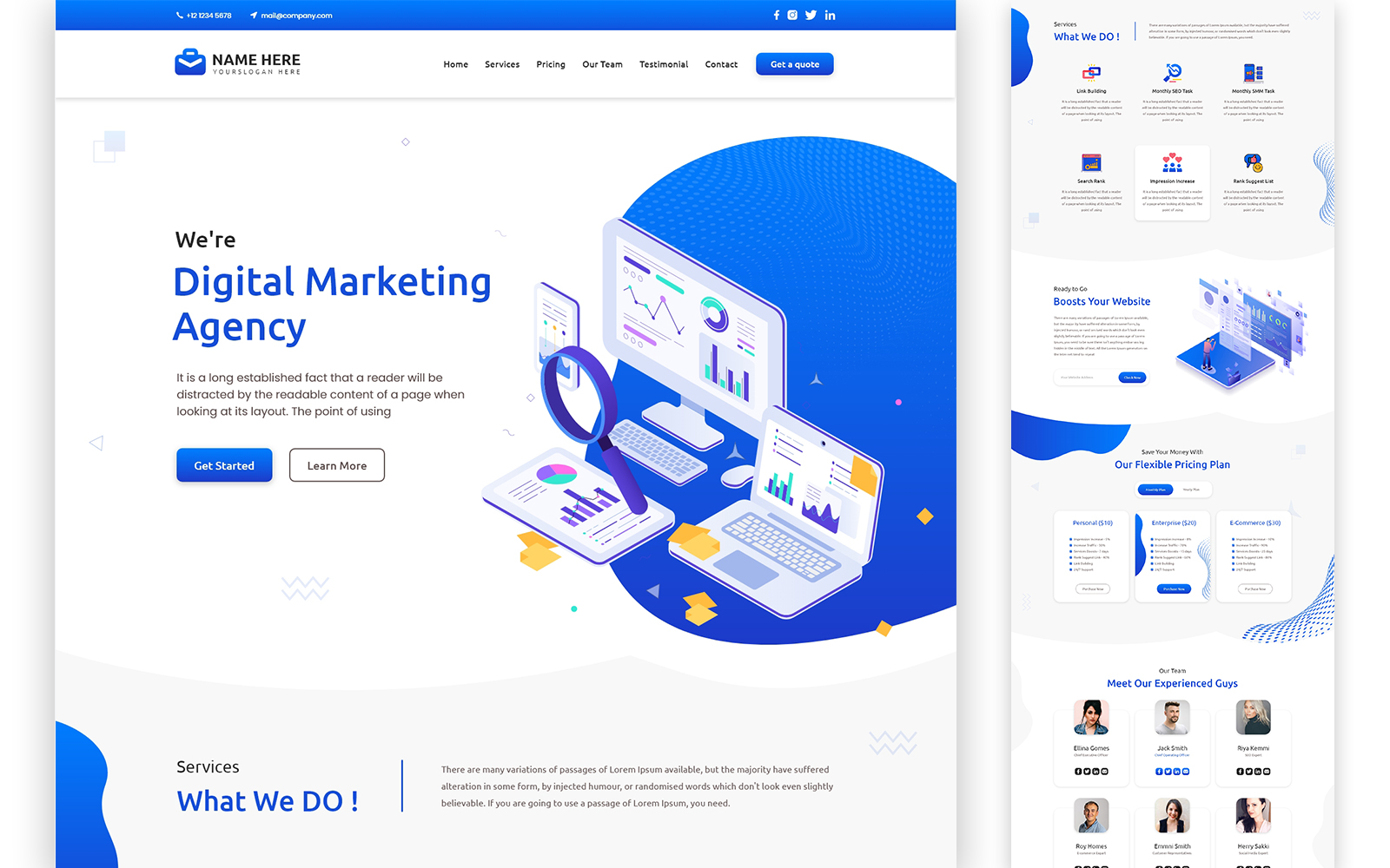 Marketing Agency One Page HTML5 Template