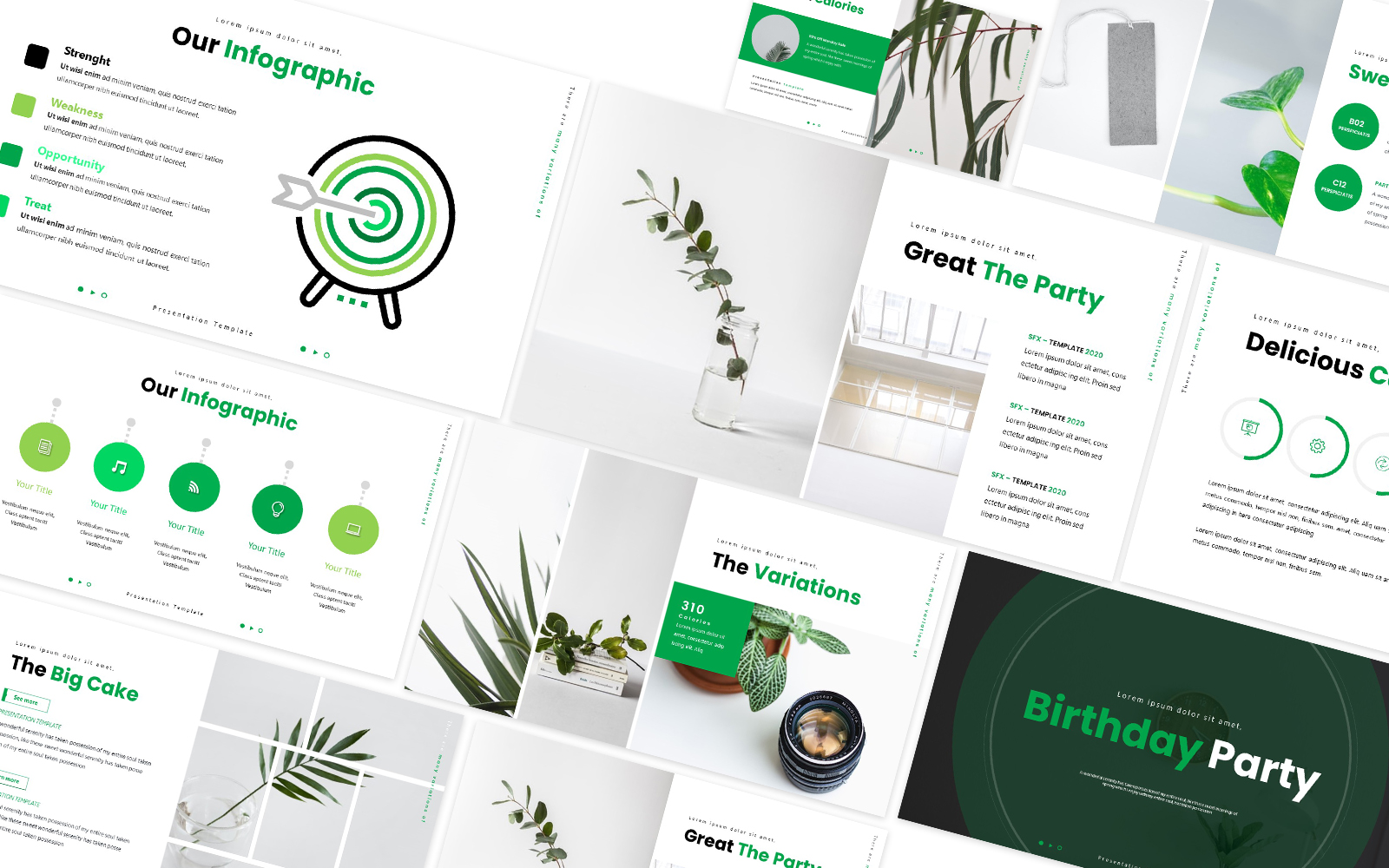 Birthday Party Green Powerpoint Template