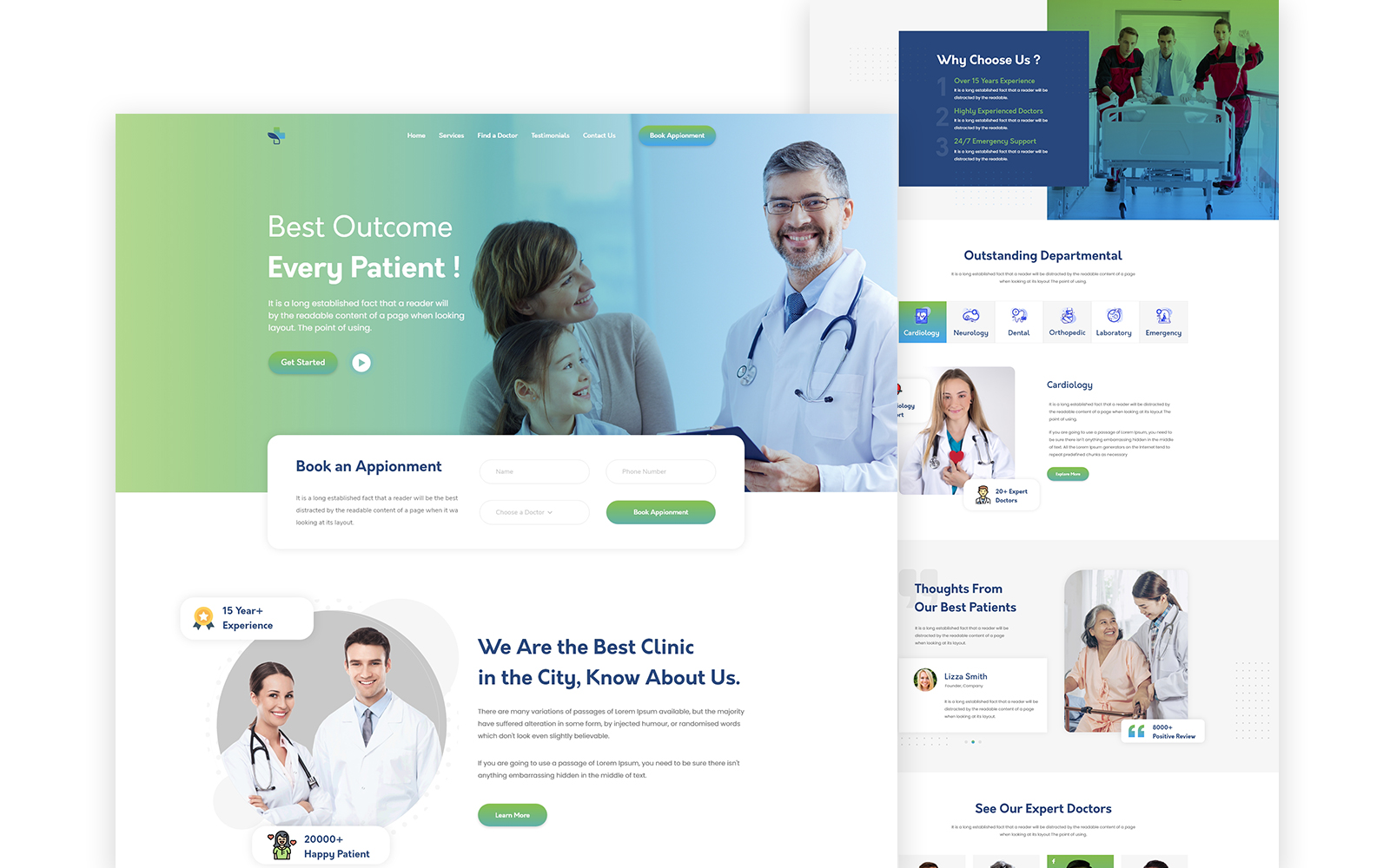 Healthex - Clinic Services One Page HTML5 Template