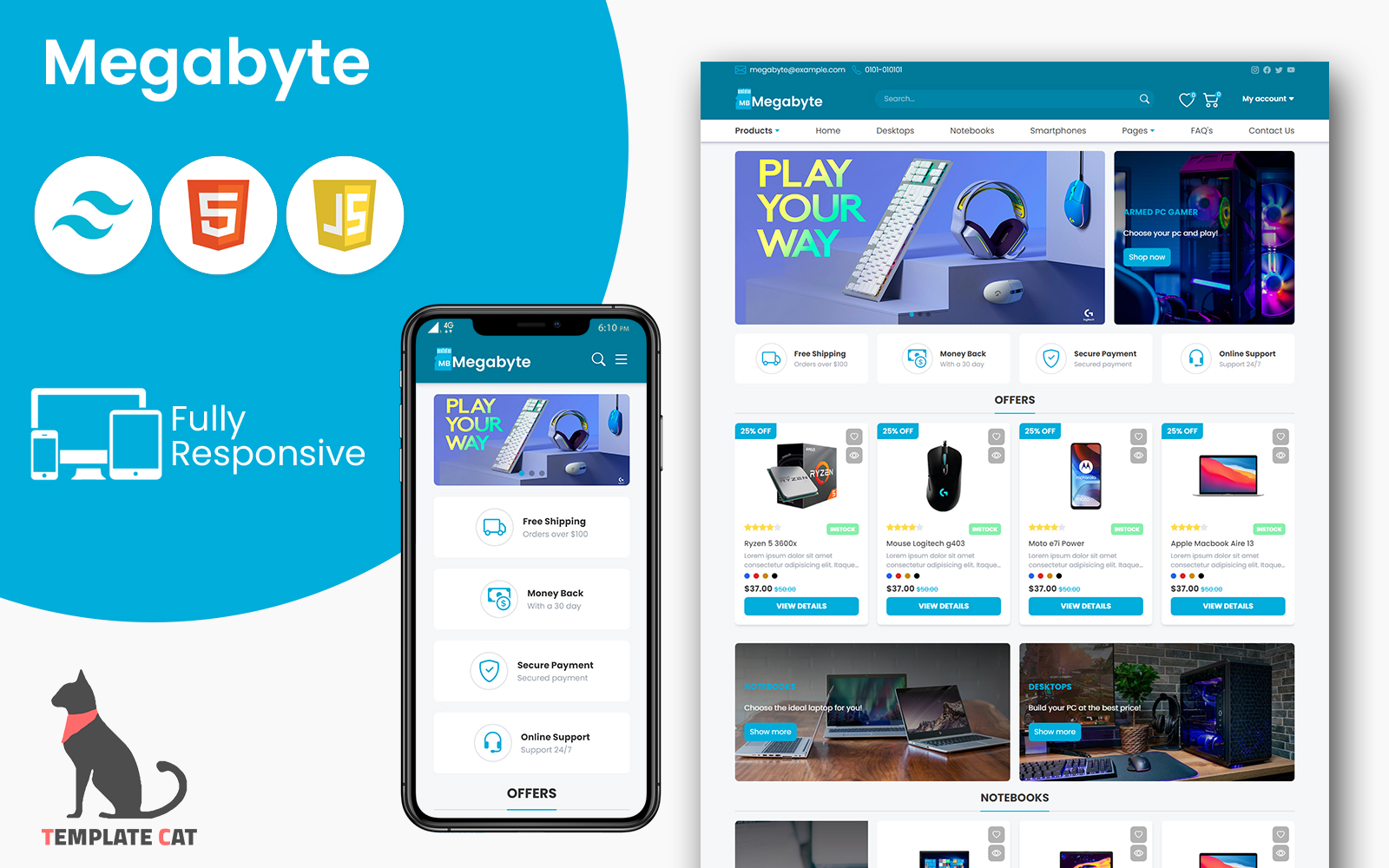 Megabyte - Technology Store | Multipurpose eCommerce Website Template | HTML - Tailwind CSS