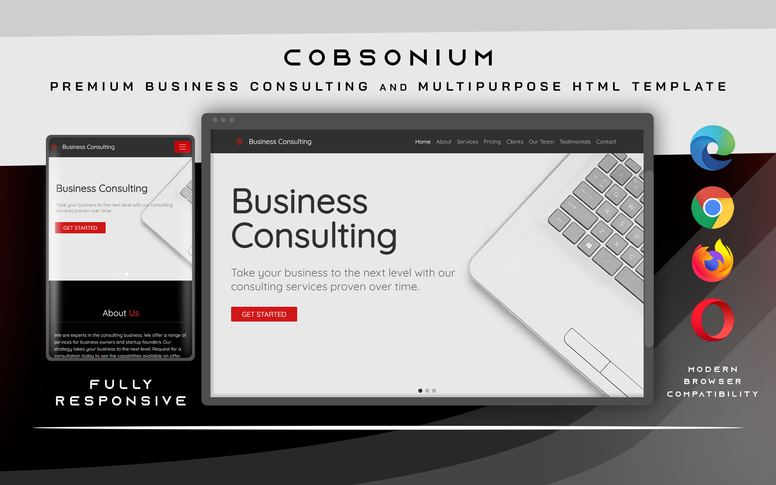 Cobsonium - Business Consulting HTML5 Landing Page Template