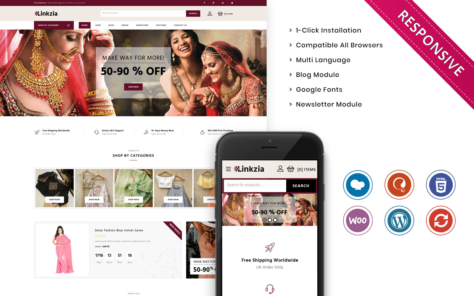 Linkzia - The Women Woocommerce Responsive Store