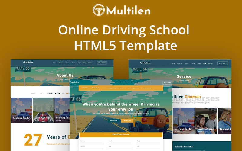 Driving School & Online Website HTML5 Template