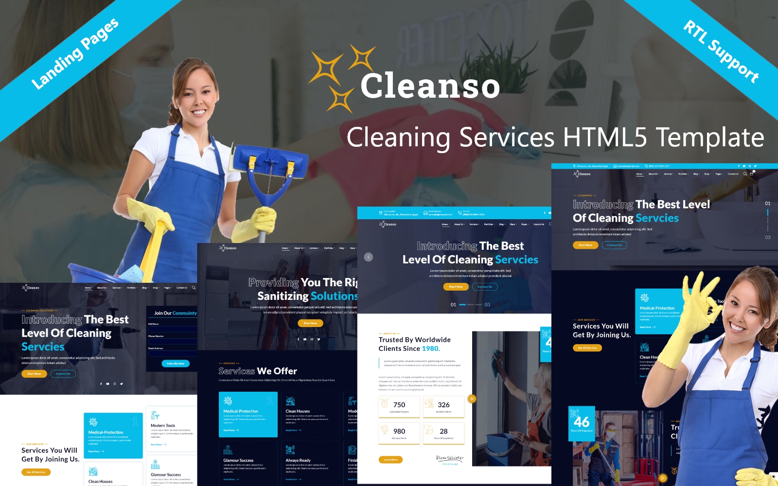 Cleanso - Cleaning Services & multipurpose HTML5 Responsive Bootstrap5 Landing page Template