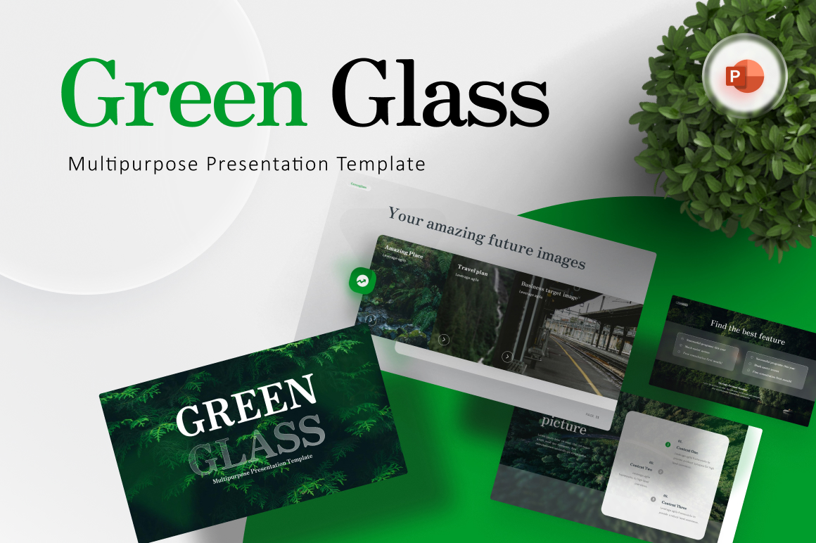 Green Glass Multipurpose Professional PowerPoint Template