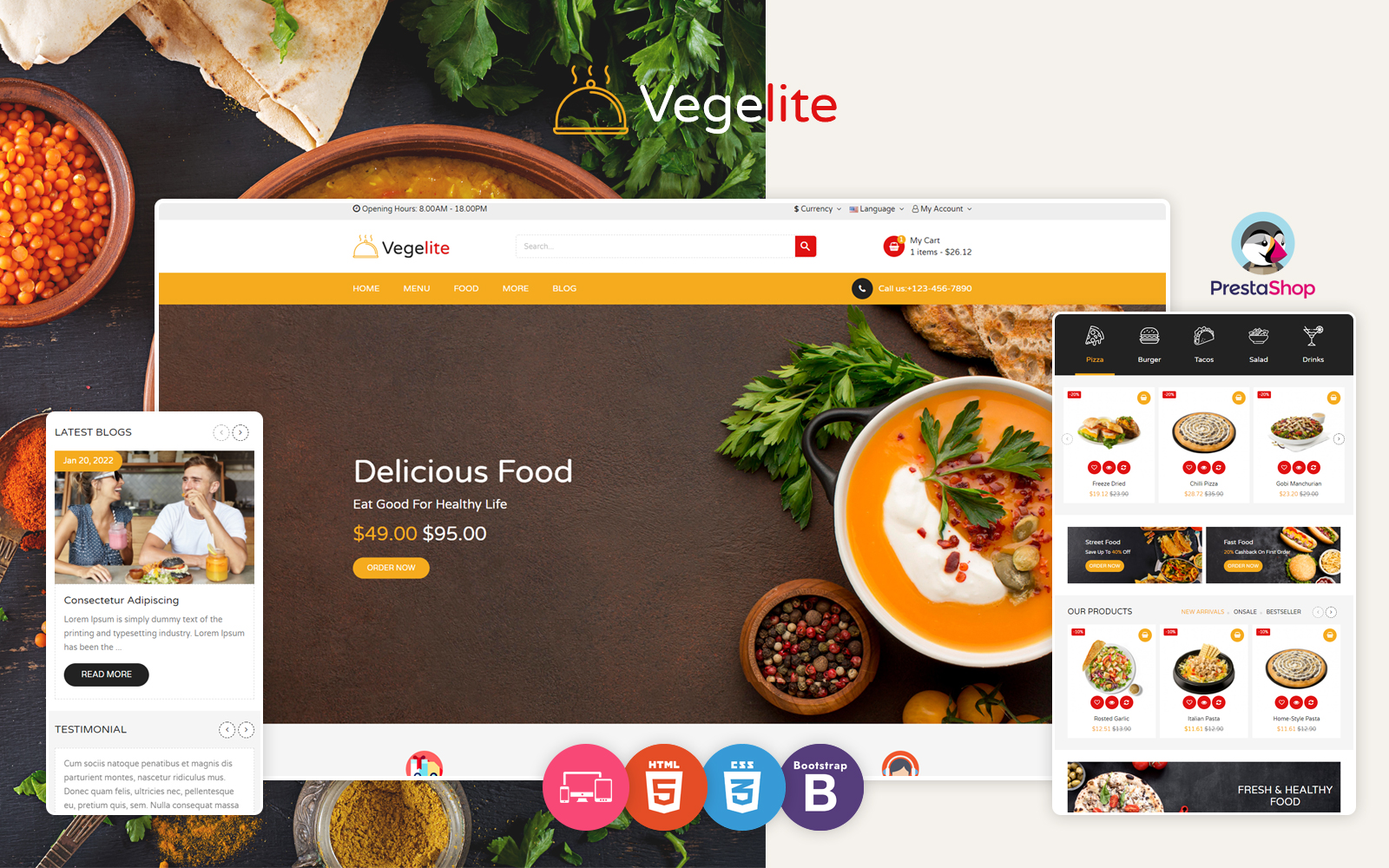 Vegelite - Food PrestaShop Template