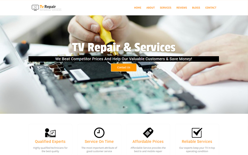 TV Repair And Services Landing Page Template