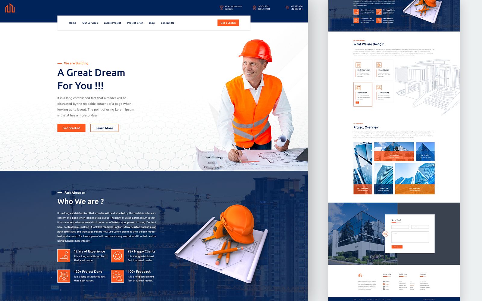 Buildex – Construction Services HTML5 Landing Page Template