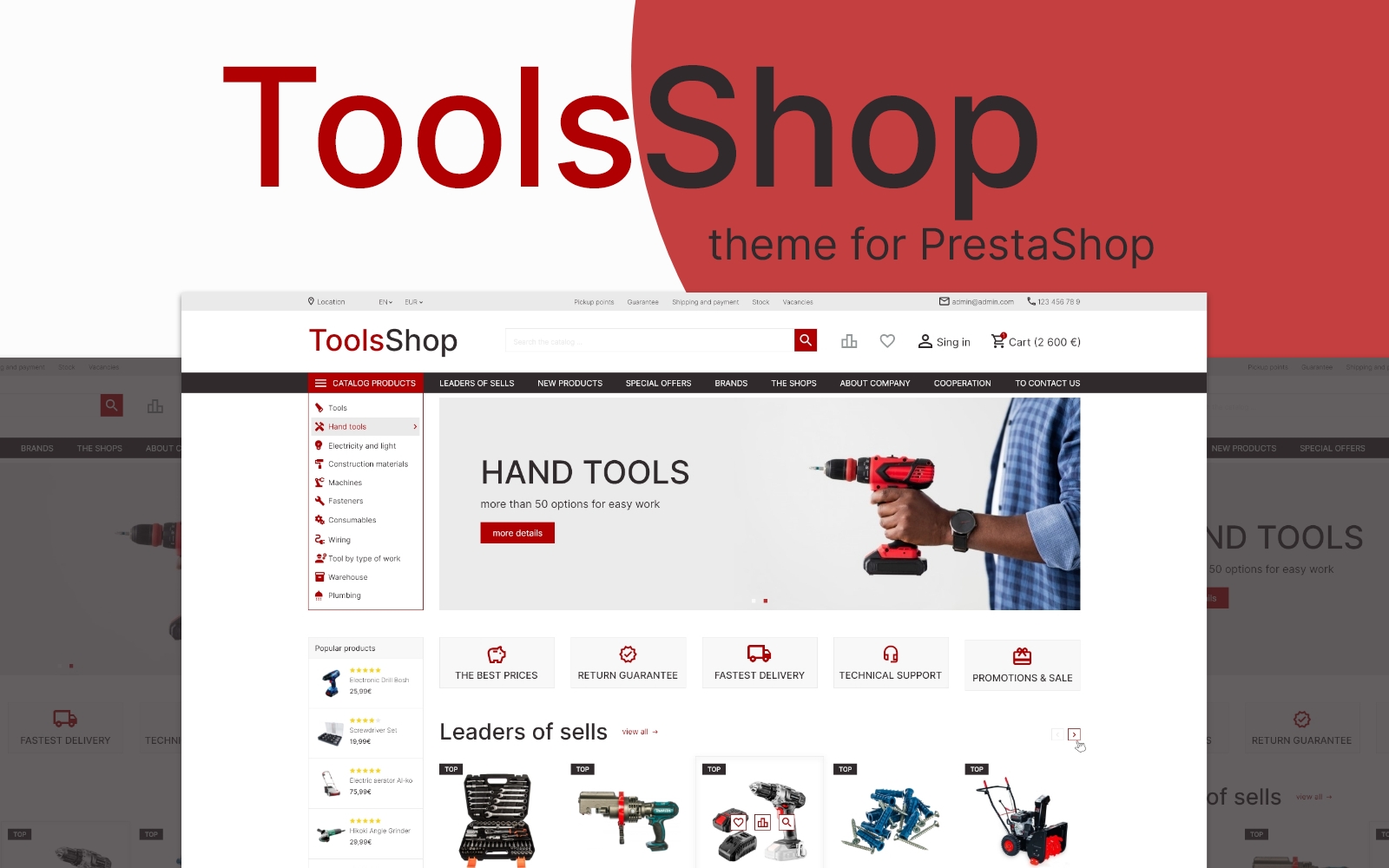 ToolsShop - Theme for Shops of Tools and Fasteners on CMS PrestaShop