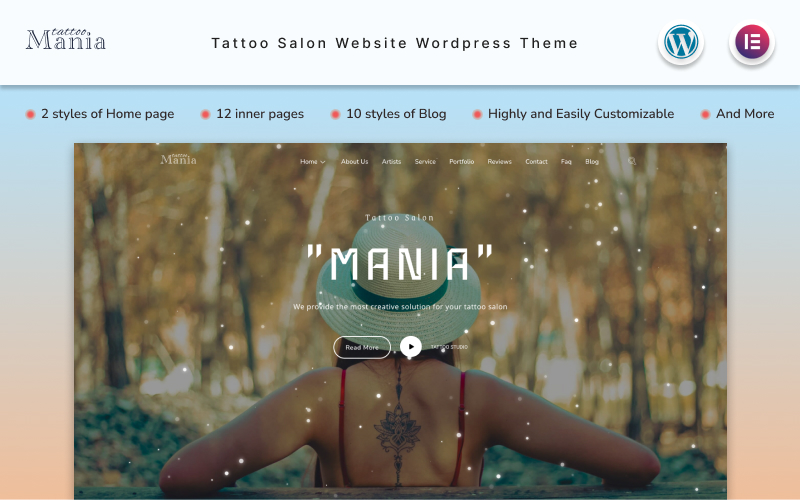 Mania - Tattoo Salon Website Wordpress Theme