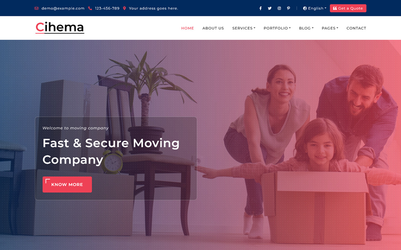 Cihema is a Moving & Renovation Services HTML5 Template