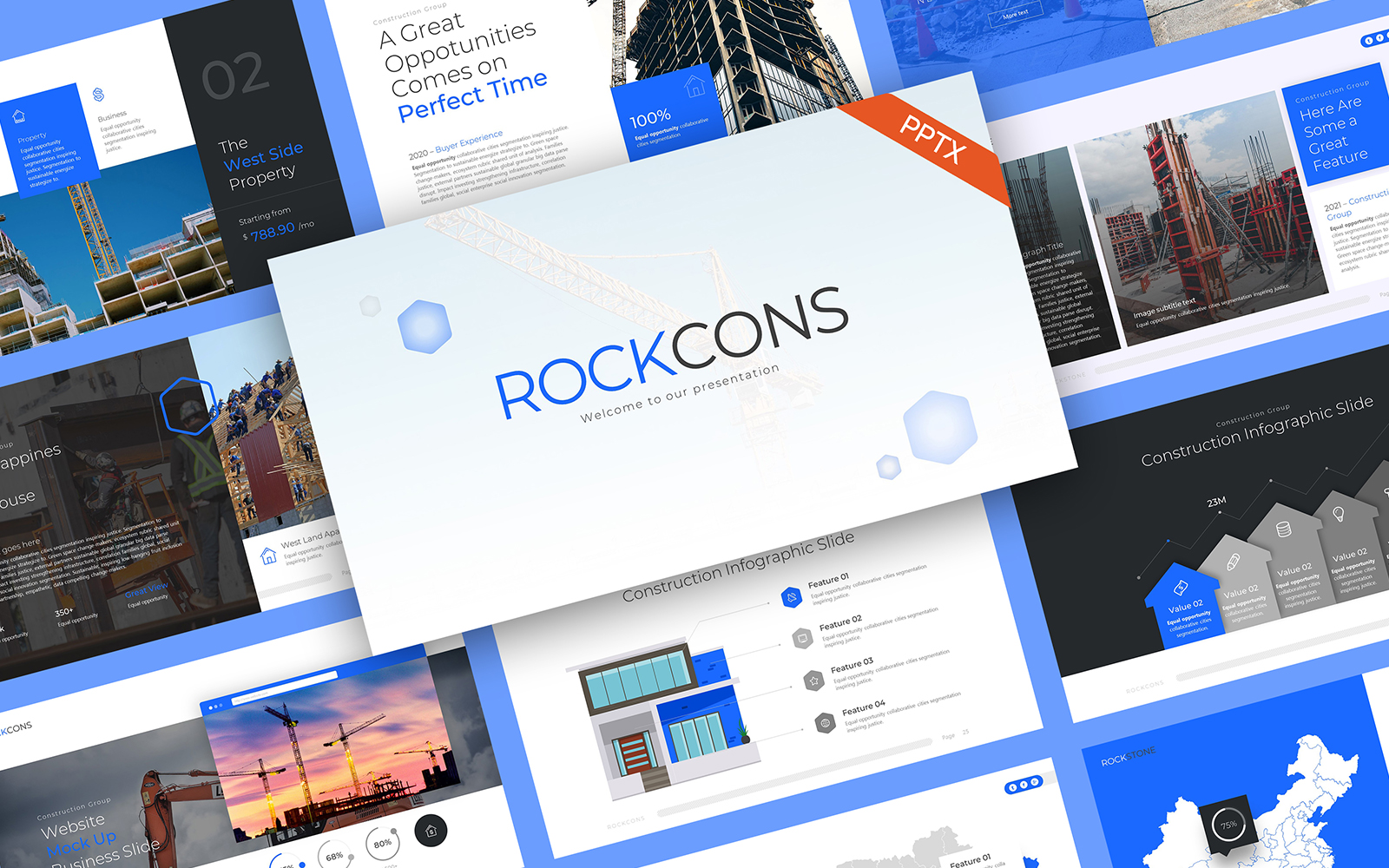 RockCons Construction PowerPoint Template