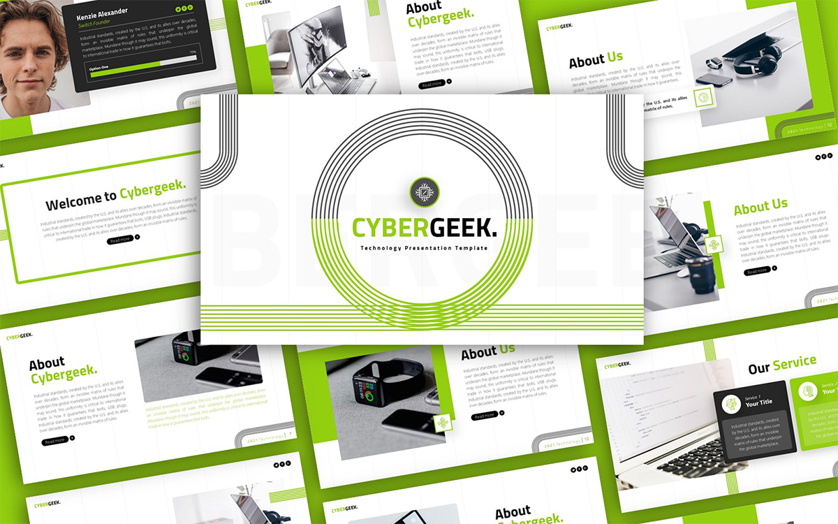 Cybergeek Technology Multipurpose Presentation PowerPoint Template