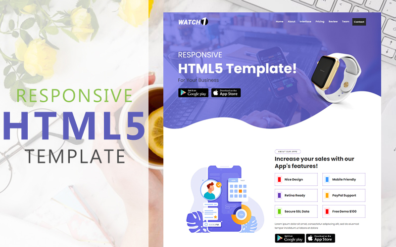 Watch1 - Responsive IT Services Landing Page Template
