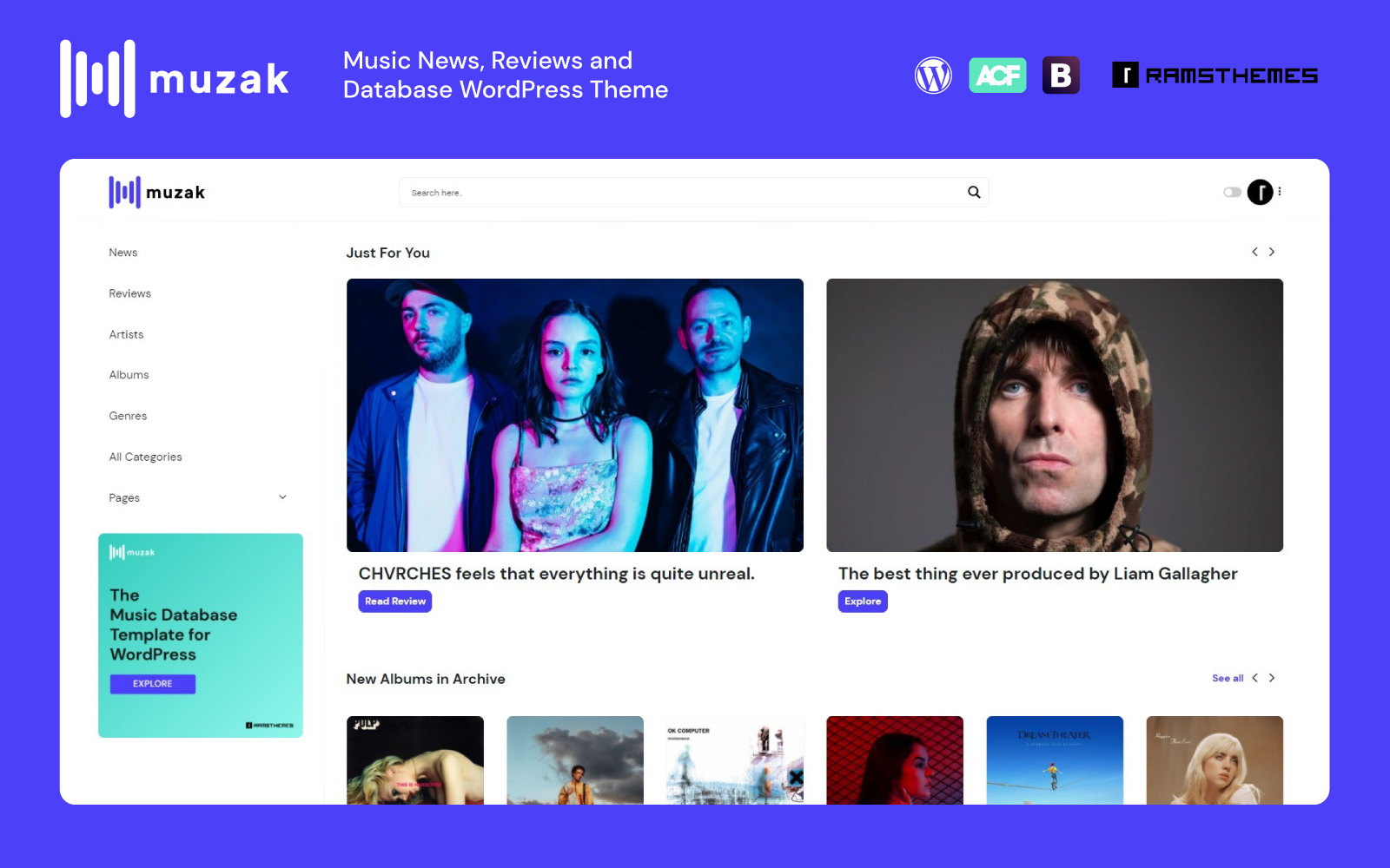 MUZAK - Music News, Reviews and Database WordPress Theme