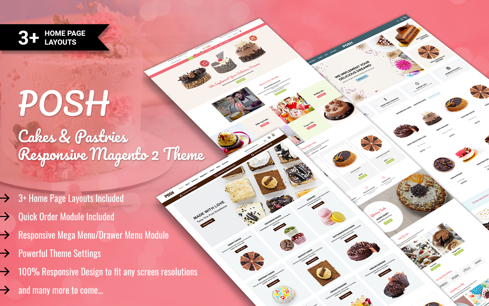 Cakes & Pastries Store Responsive Theme For Magento 2