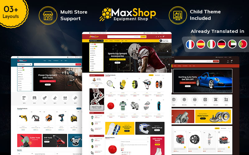 MaxShop - Sports, Game, Tools & Auto Parts PrestaShop eCommerce Responsive Theme