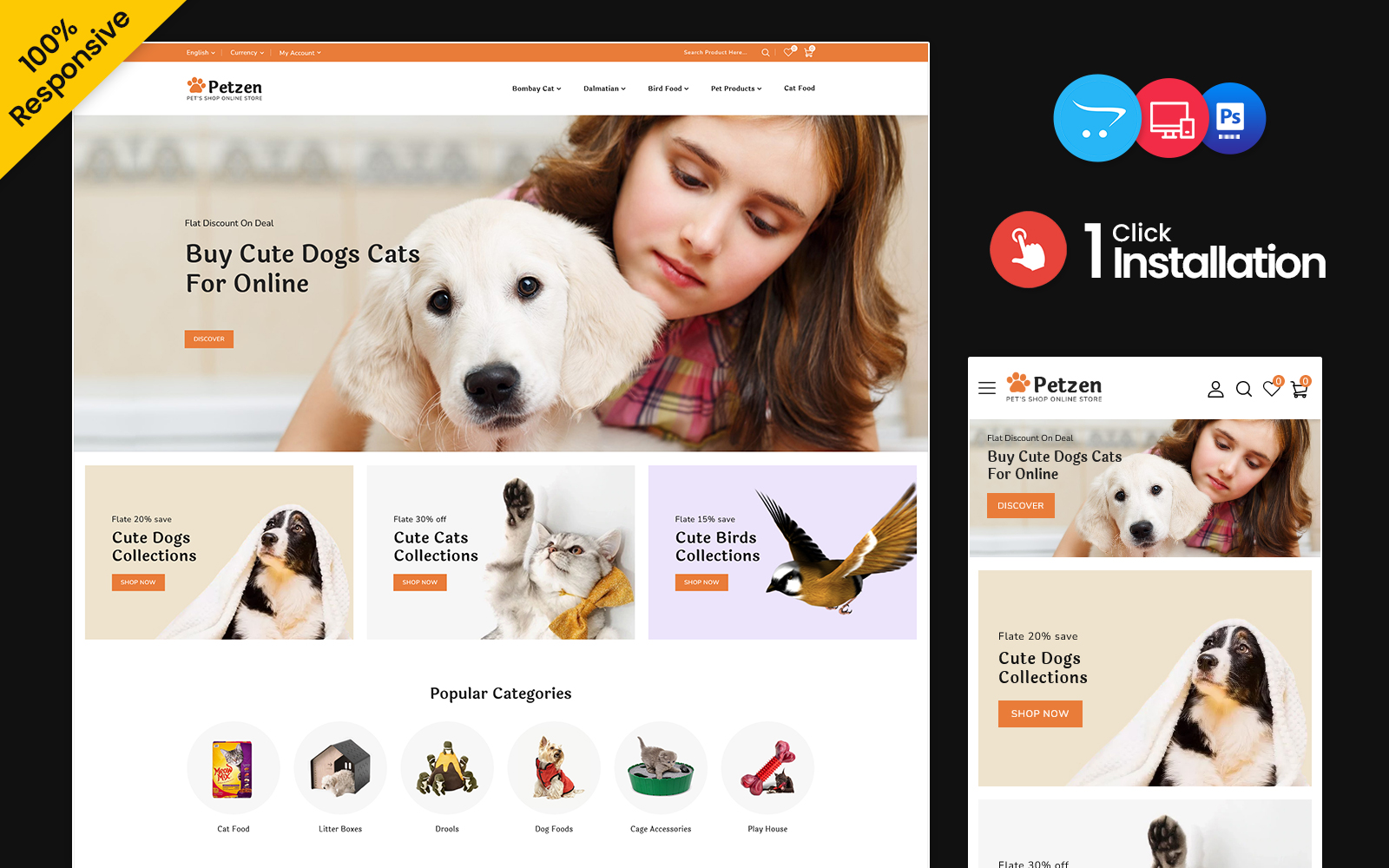 Petzen - Pets Food and Animal Food Opencart Responsive Store