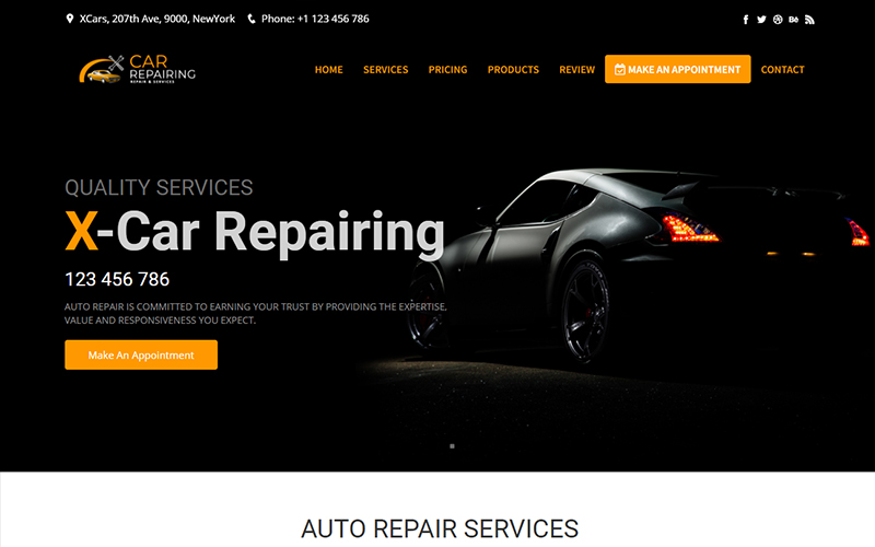 Xcars - Car Repair And Detailing Services Website Template