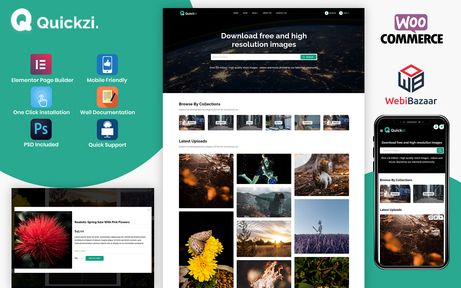 Quickzi - Creative Photography, Vectors & PSD Downloads Wordpress Theme