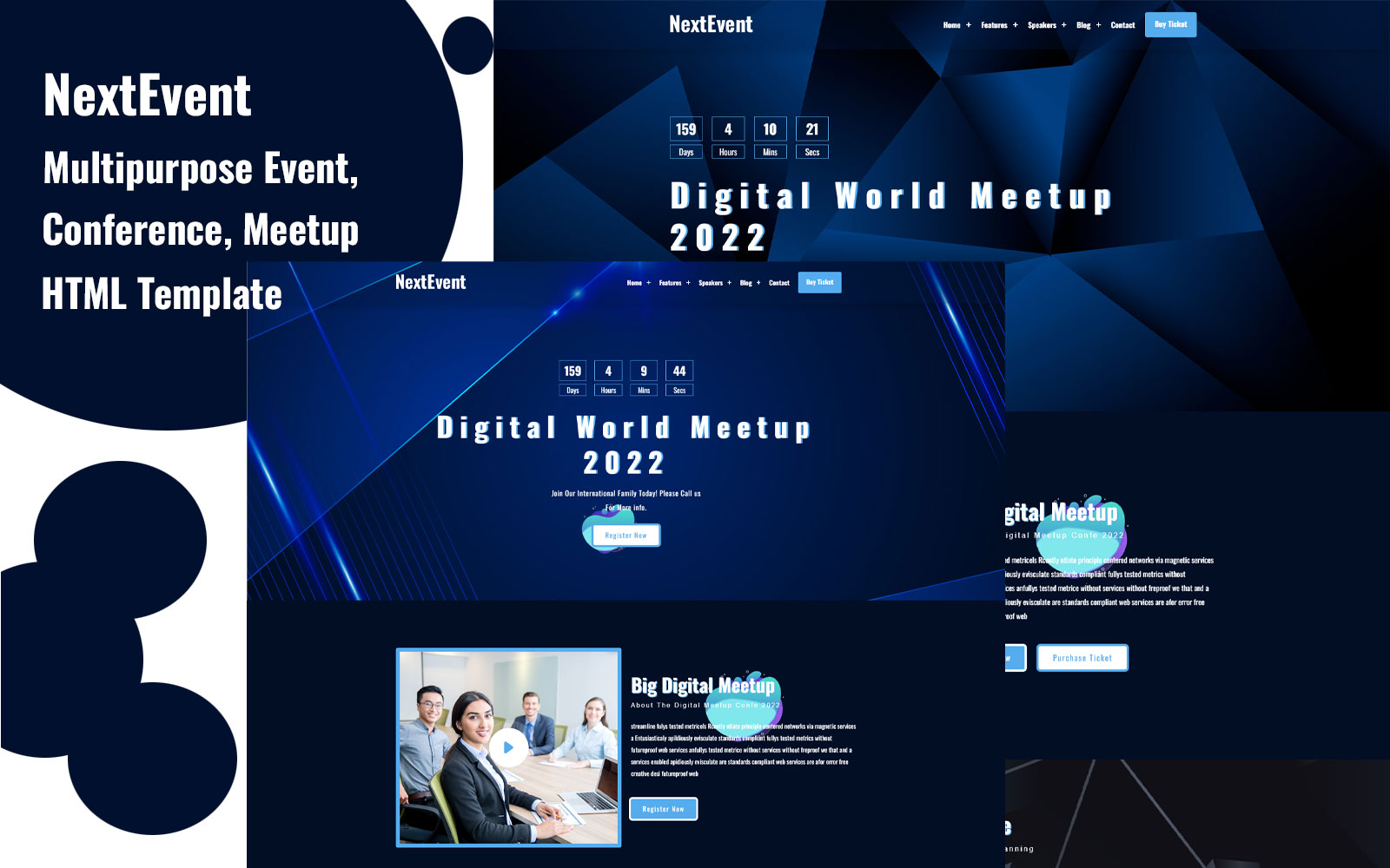 NextEvent - Multipurpose Event, Conference, Meetup HTML Template