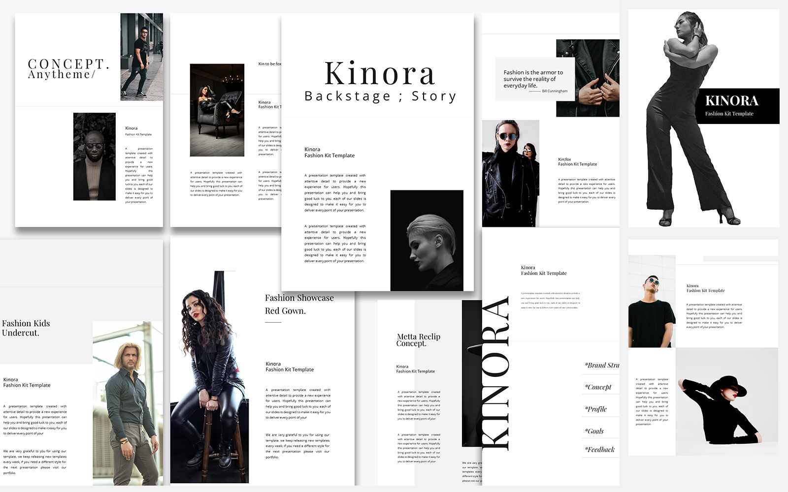 Kinora A4 Potrait Fashion Powerpoint Template
