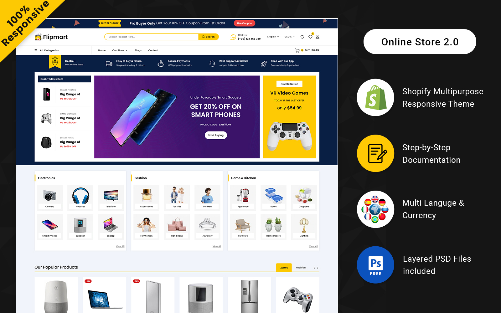 Flipmart – Mega Shop Marketplace Multipurpose Responsive Shopify Store