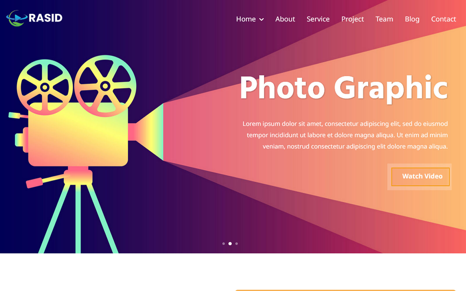 Rasid - Photography & Videography Landing Page  Template