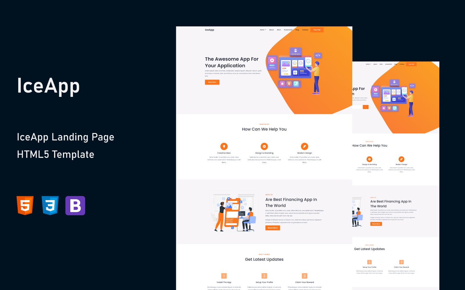 IceApp - App Landing Page HTML5 Template