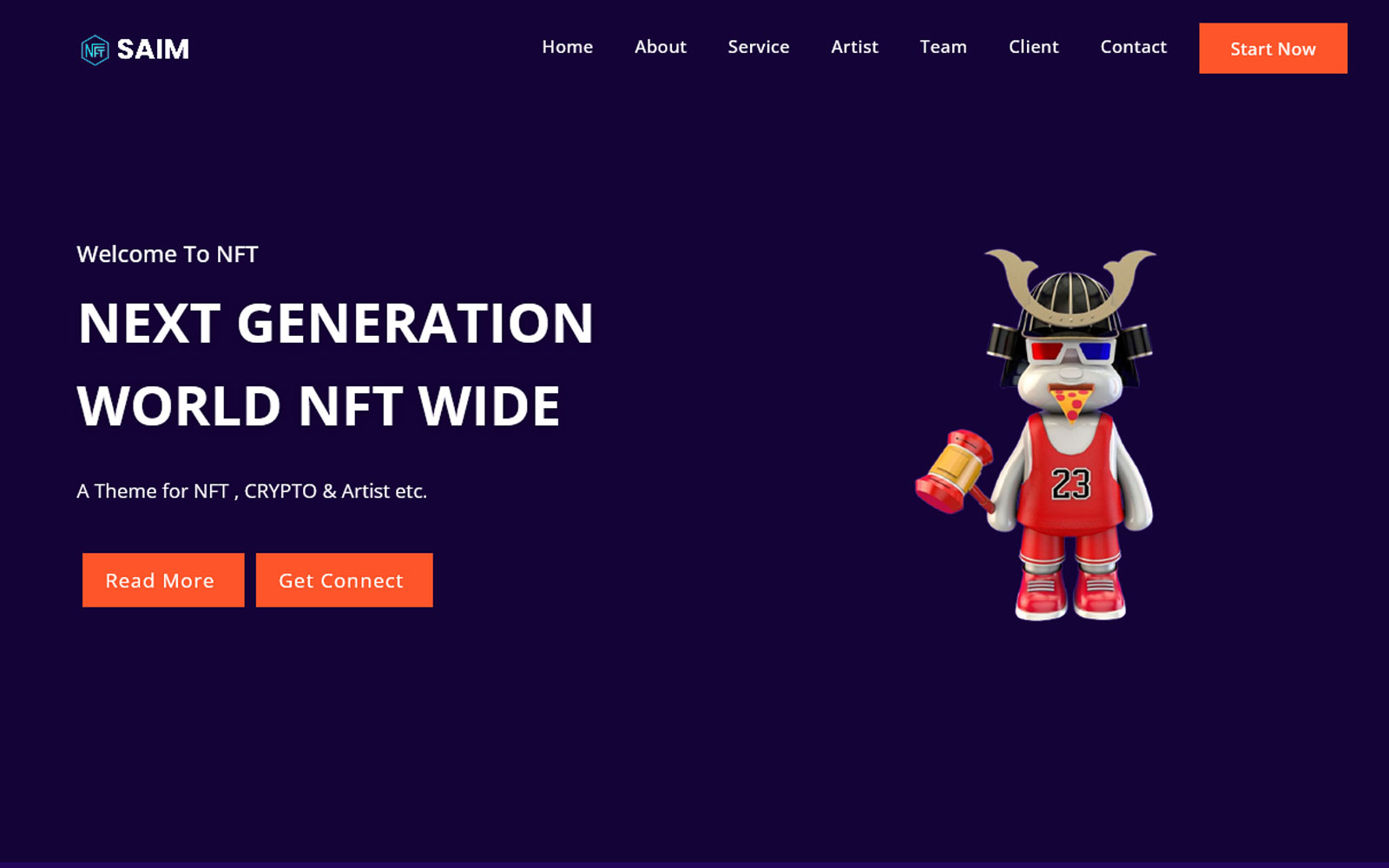 Saim - NFT & Portfolio Landing Page Template