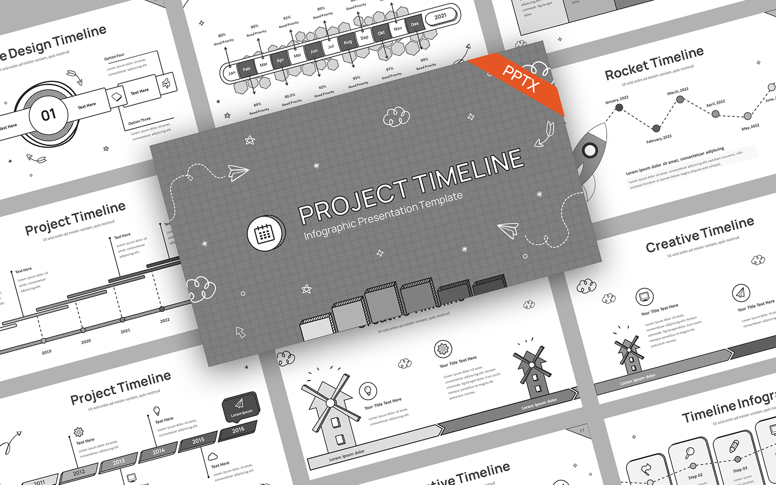 Timeline Doodle PowerPoint Template