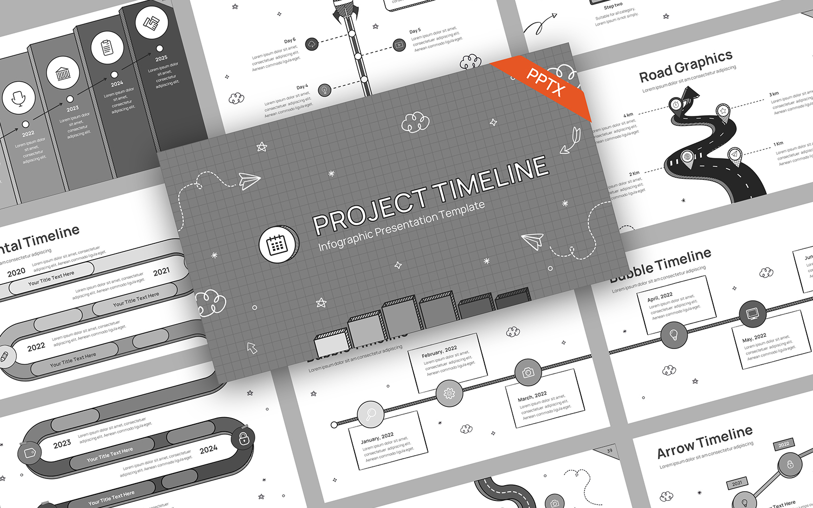Timeline Doodle 2 PowerPoint Template