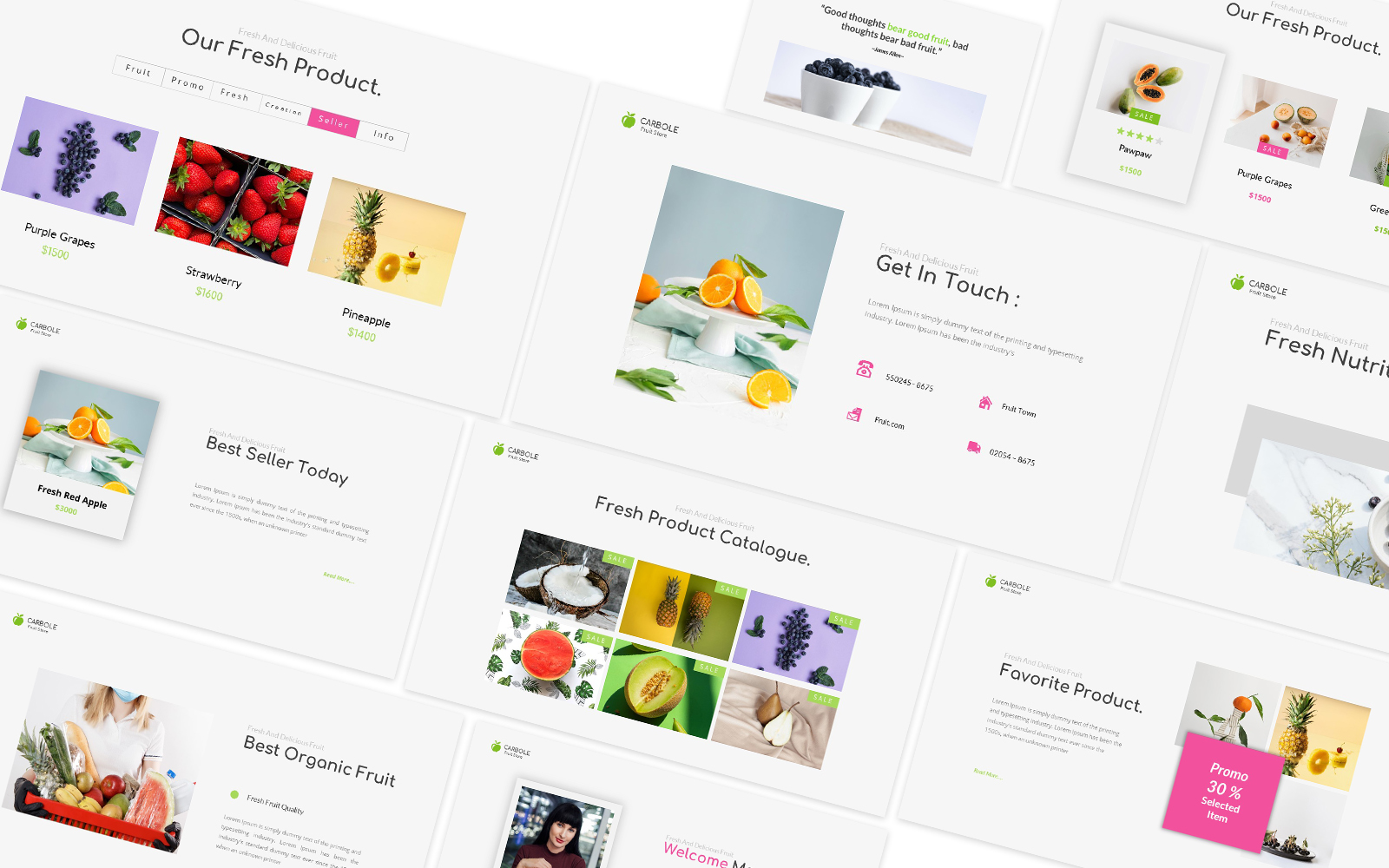 Carbole Fruits Store Powerpoint Template