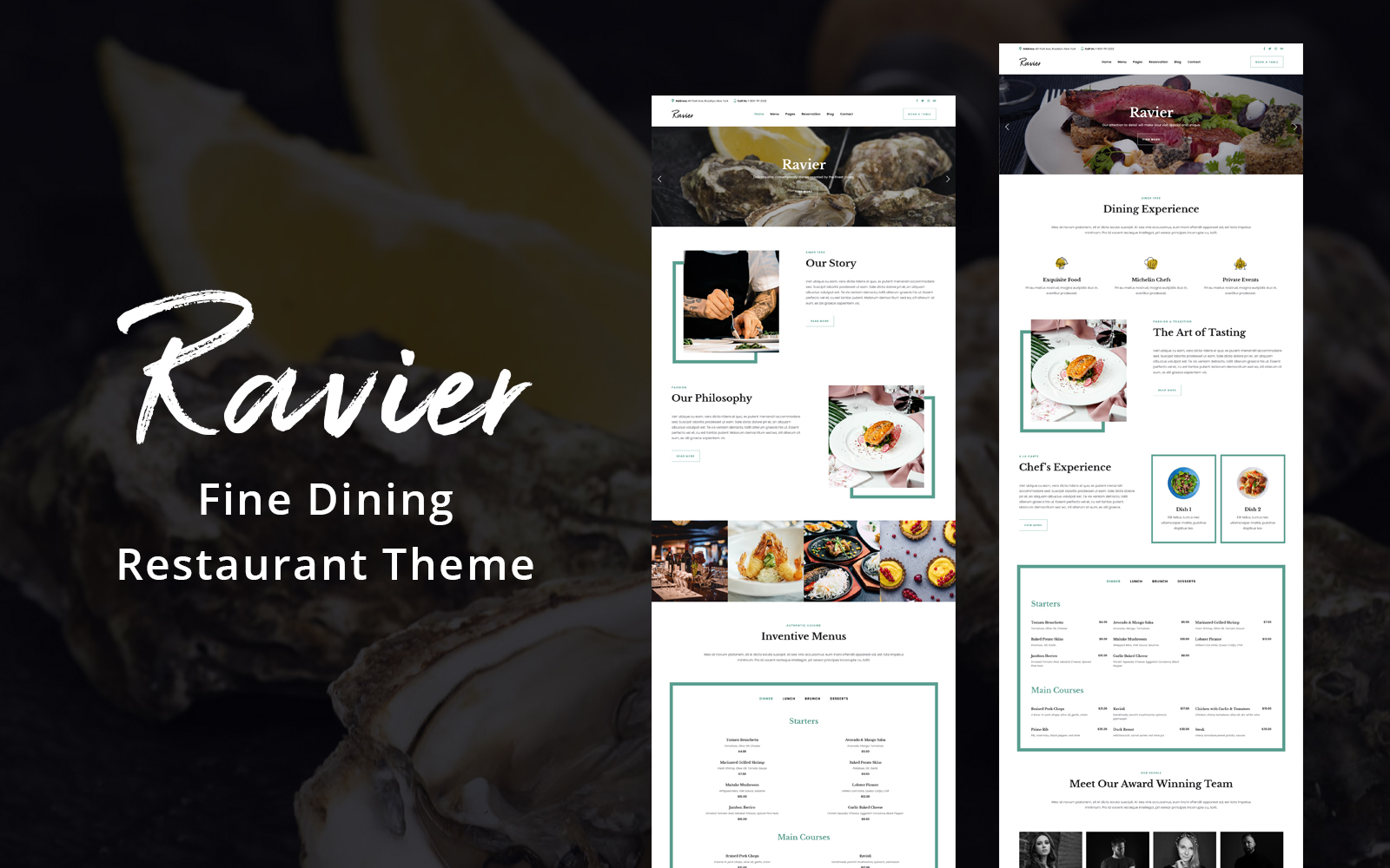 Ravier - Elegant Restaurant WordPress Theme