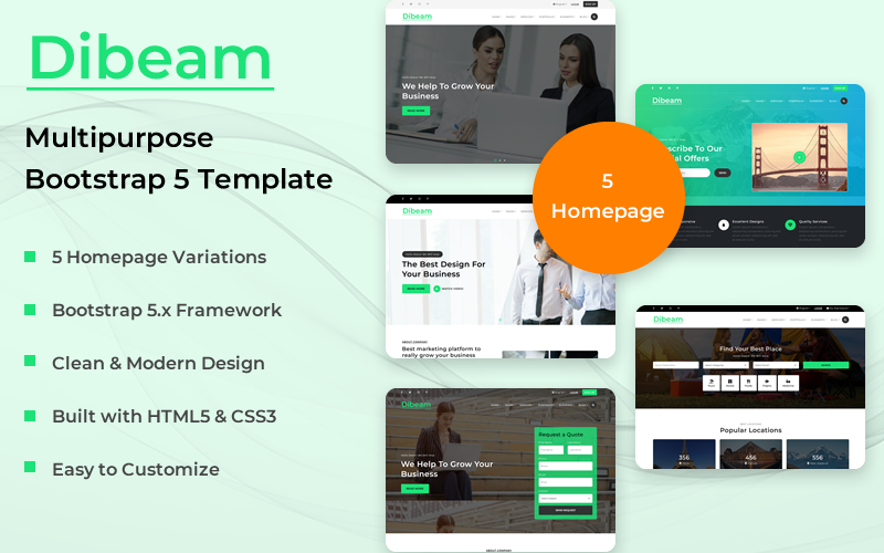 Dibeam - Multipurpose Bootstrap 5 HTML Template