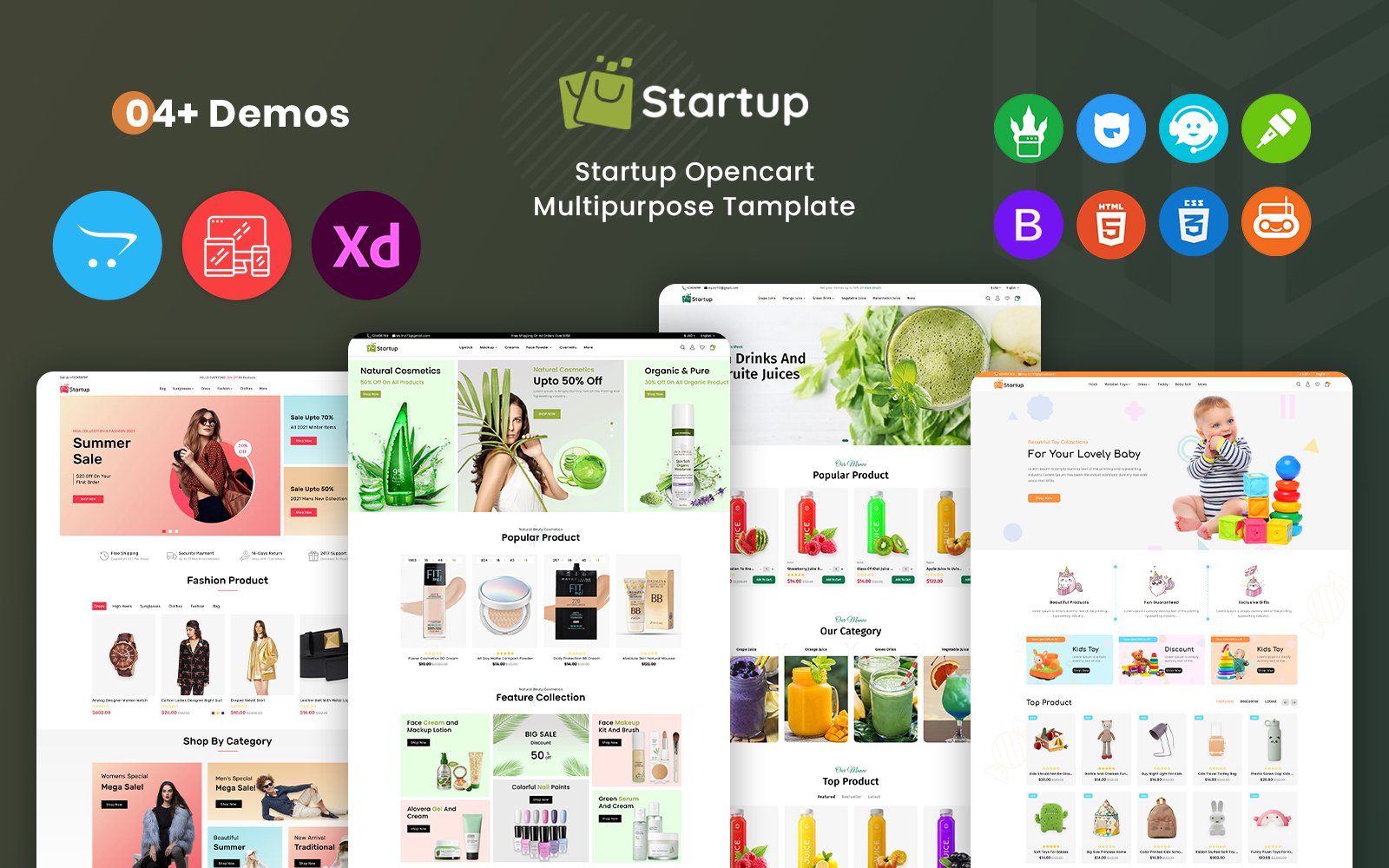 Startup - Multipurpose Supermarket  OpenCart 3 Template