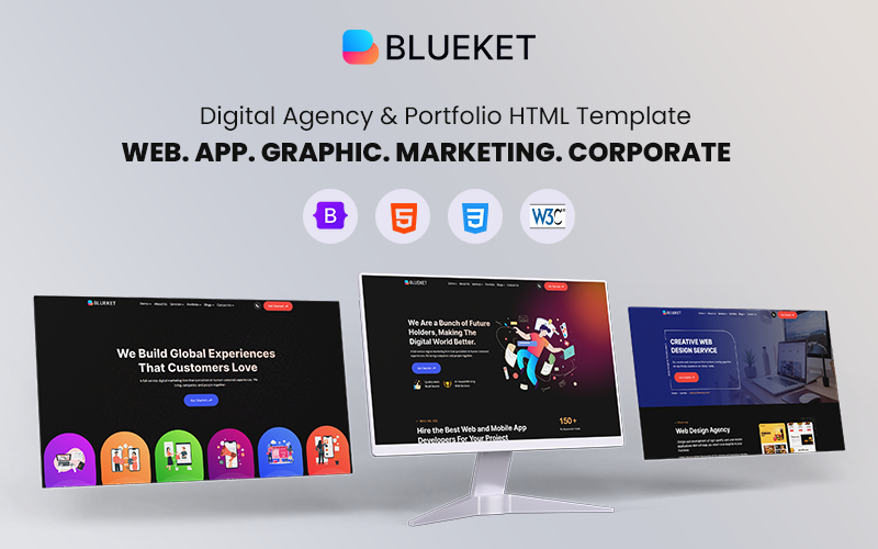 Blueket - Digital Agency & Portfolio HTML Template
