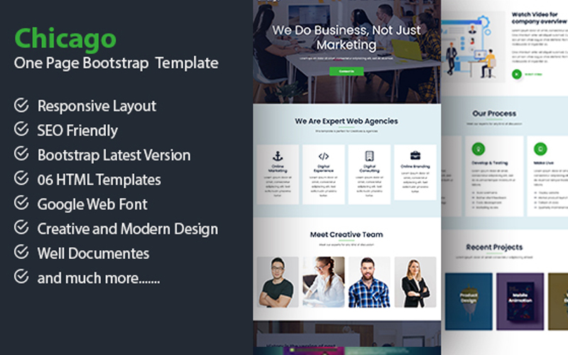 Chicago - Multipurpose One Page Bootstrap Template
