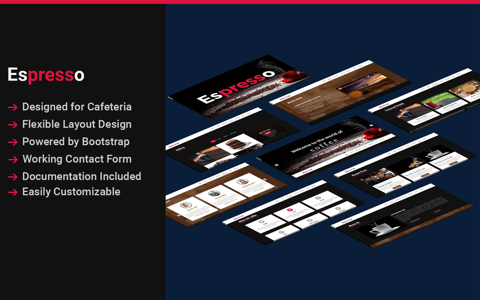 Espresso - Cafe HTML Landing Page Template