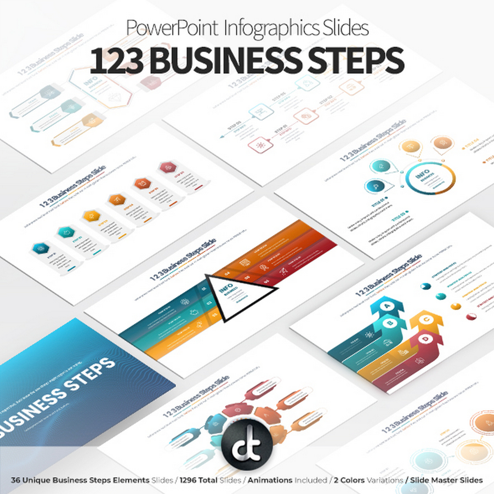 123 Business Steps - Power Point Infographics Slides