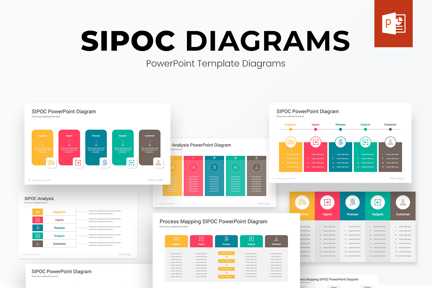 SIPOC PowerPoint Diagrams Template