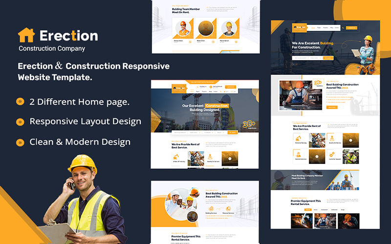 Erection & Construction Responsive Website Template